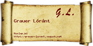 Grauer Lóránt névjegykártya